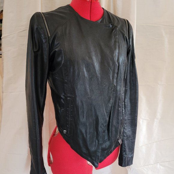 Rudsak short black leather jacket size small - Picture 5 of 7